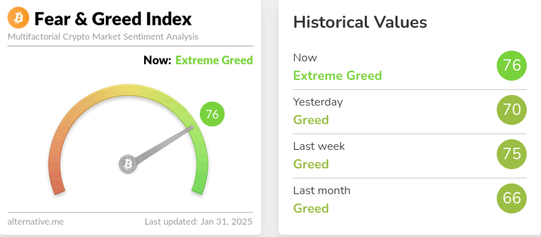 Fear and greed index January 2025